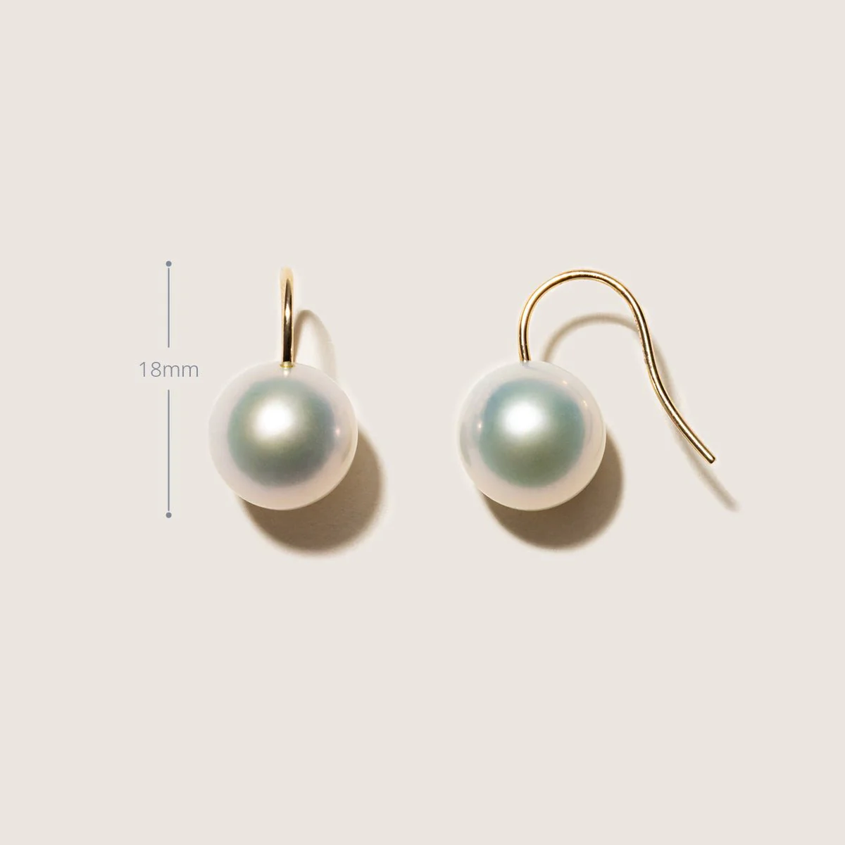 10-11mm Freshwater Edison Pearl 14K Gold French Hook Earrings - Image 3