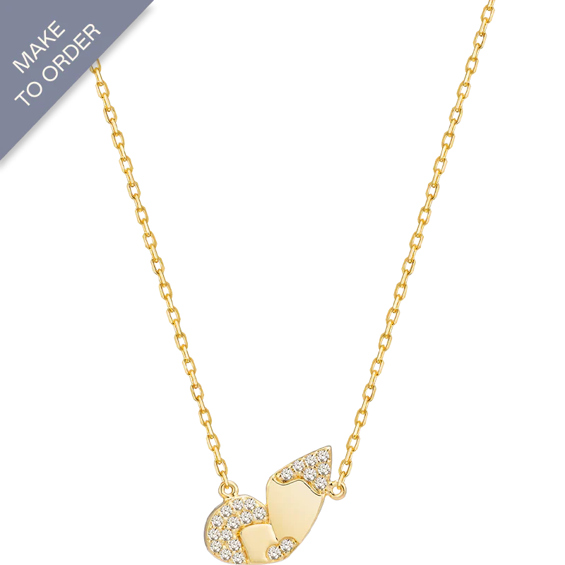 18K Gold Butterfly Diamonds Necklace