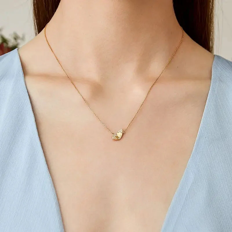 18K Gold Butterfly Diamonds Necklace - Image 2