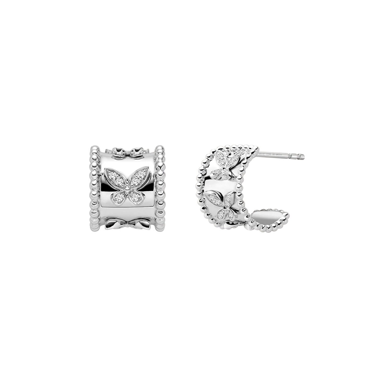 18K Gold Diamond Kaleidoscope Butterfly Stud Earrings