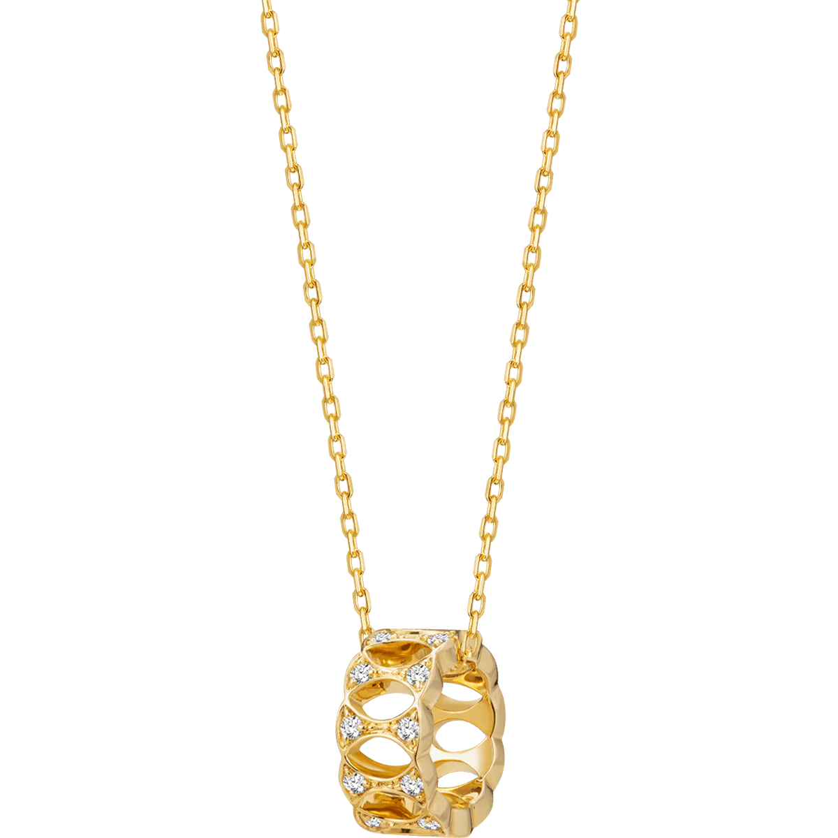 18K Gold Diamond Lucky Continuous Pendant Necklace