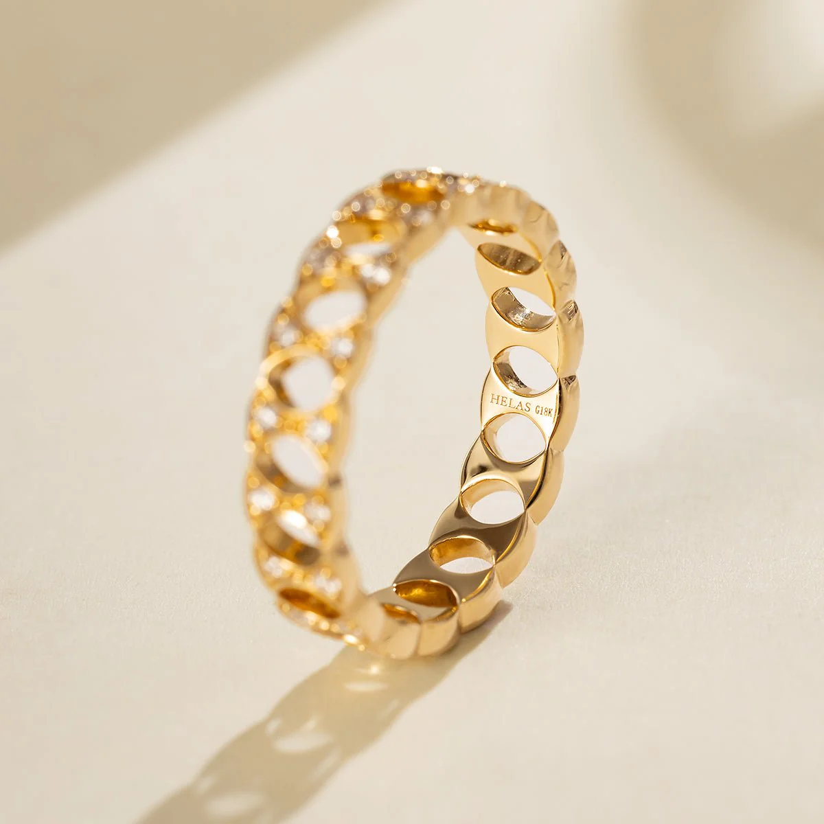 18K Gold Diamond Lucky Continuous Ring - Image 7