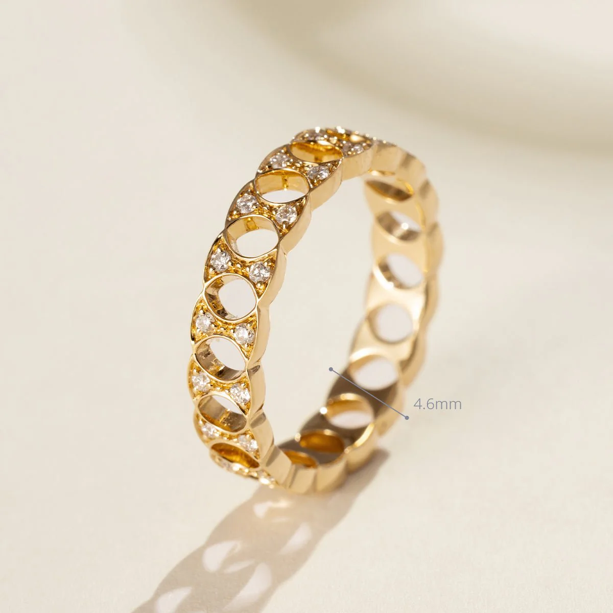 18K Gold Diamond Lucky Continuous Ring - Image 9