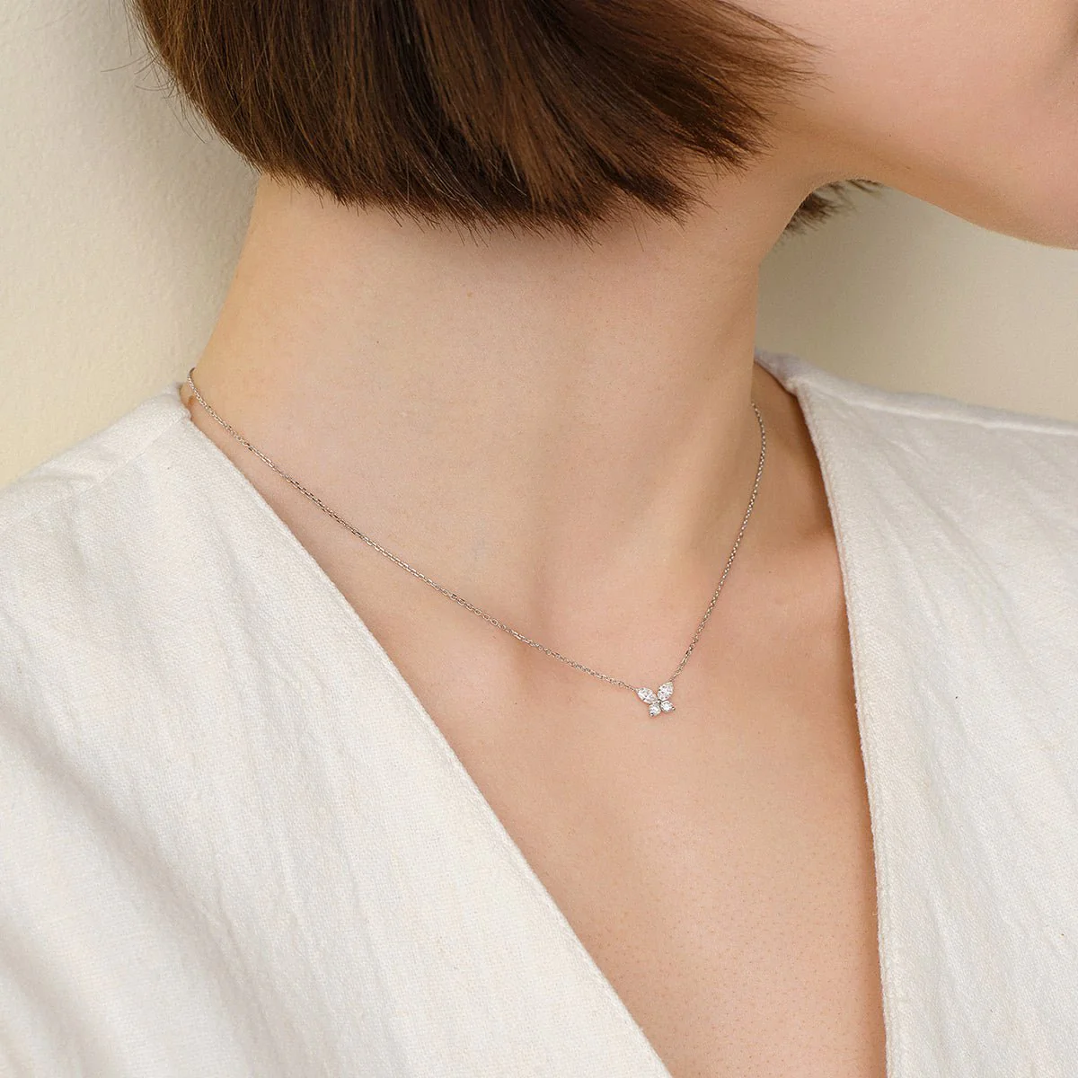 18K Gold Diamond Petite Butterfly Necklace - Image 4