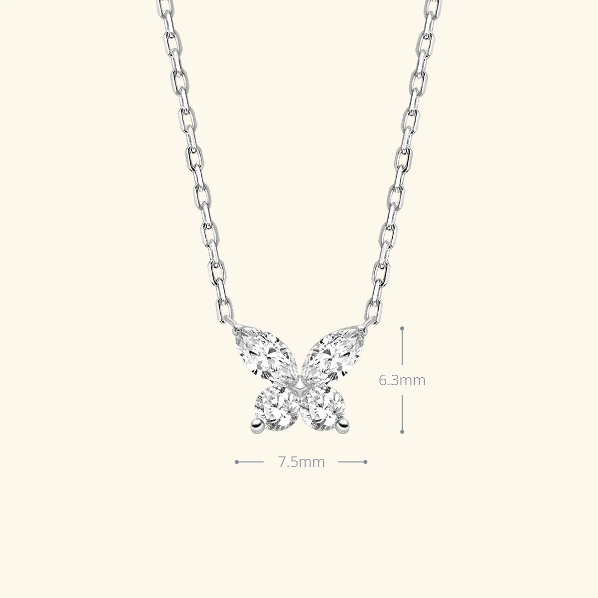 18K Gold Diamond Petite Butterfly Necklace - Image 7