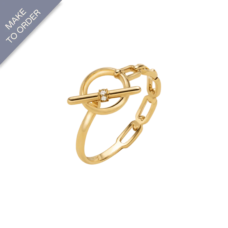 18K Gold Diamond Tension Poise Clasp Ring