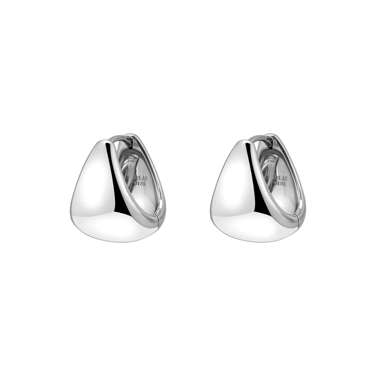 18K Gold Simple Drop Ear Hoop Earrings