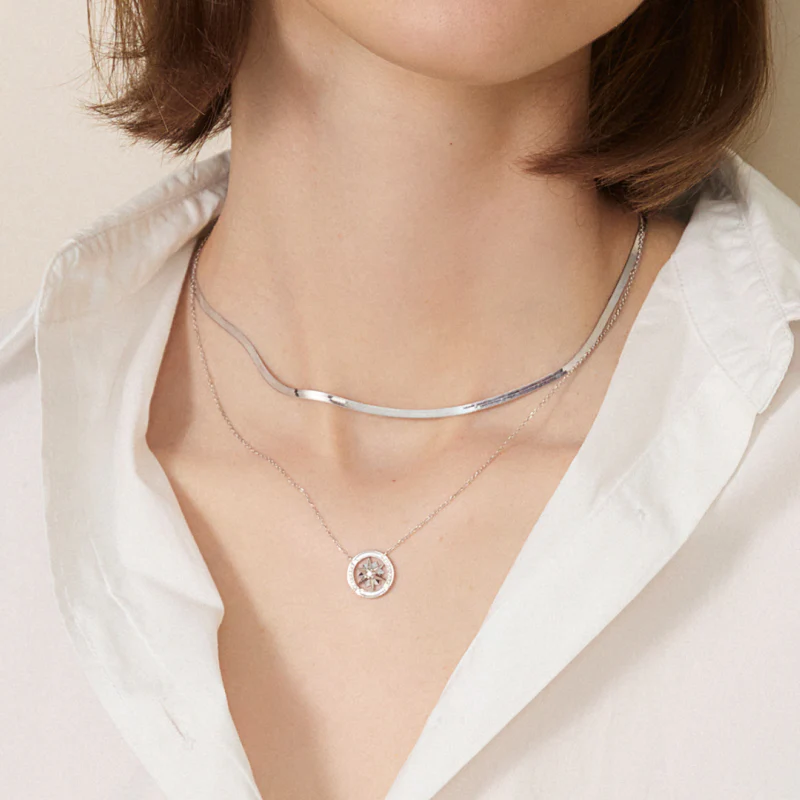 18K Solid Gold Herringbone Necklace - Image 10