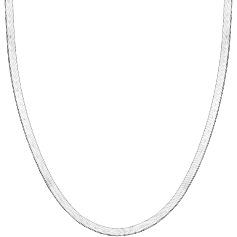 18K Solid Gold Herringbone Necklace - Image 3