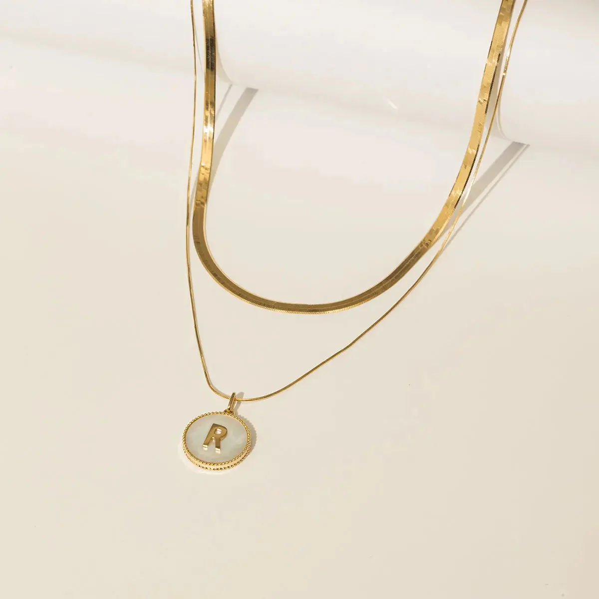 18K Solid Gold Herringbone Necklace - Image 8