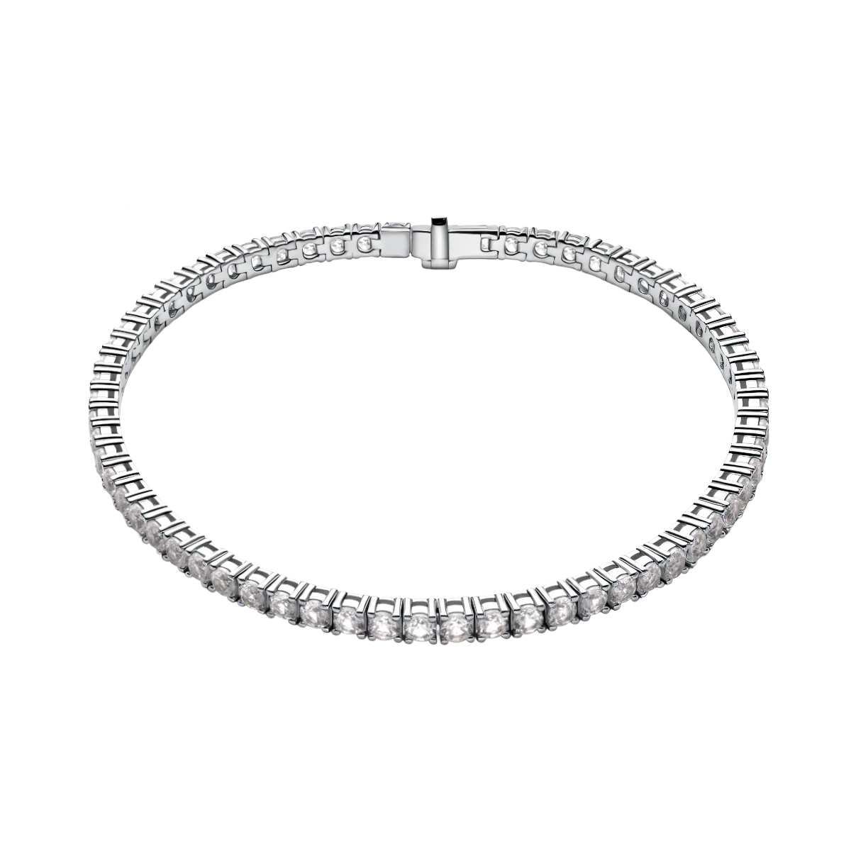 925 Sterling Silver Lab-Grown White Sapphire Tennis Bracelet