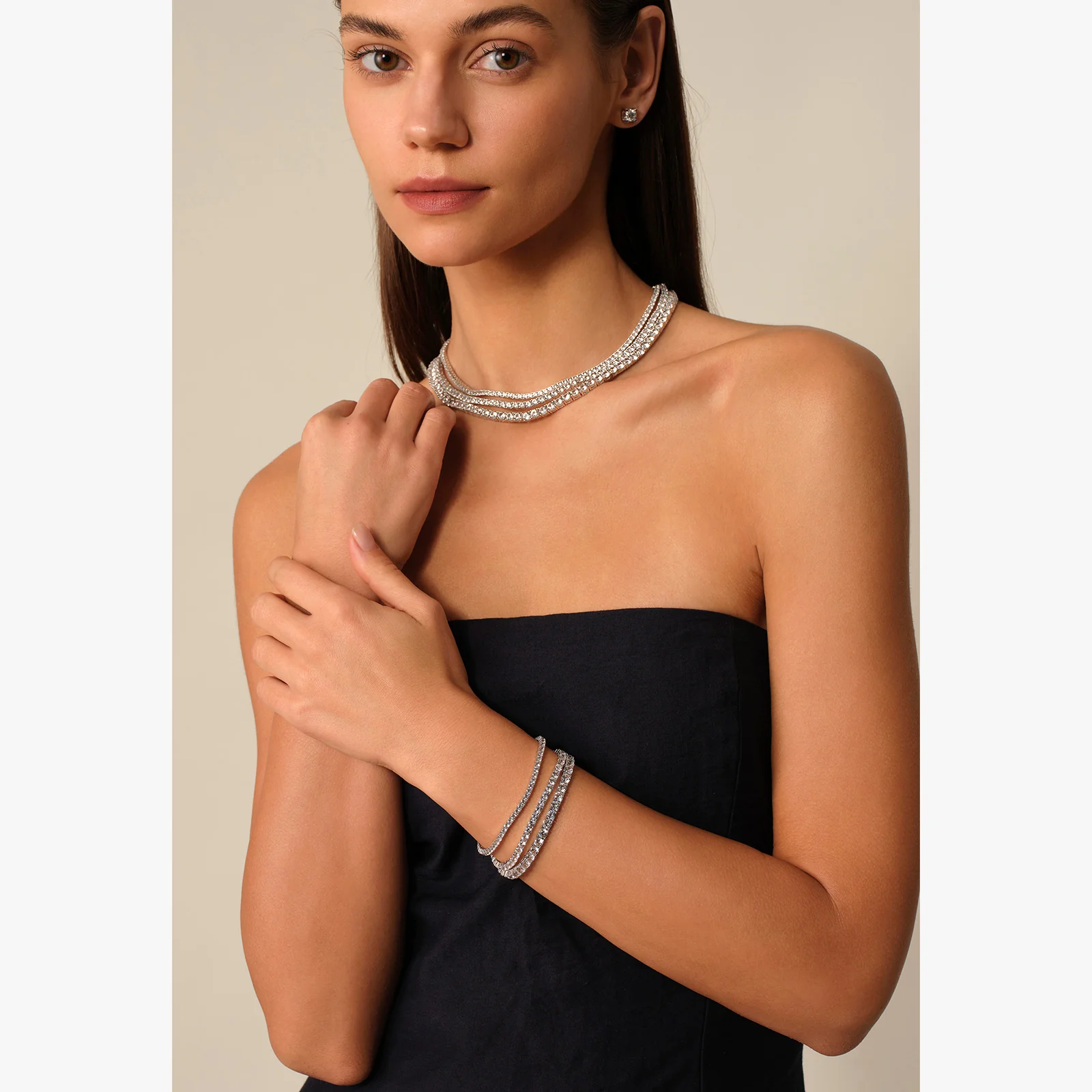 925 Sterling Silver Lab-Grown White Sapphire Tennis Bracelet - Image 12