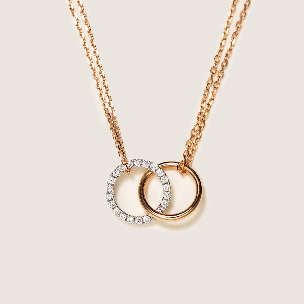 9K Rose Gold Lab-Grown Diamond Dual Loop 3-in-1 Red String Bracelet Necklace - Image 7