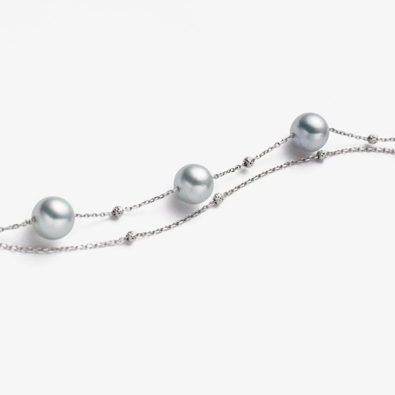 Akoya Baroque Pearl Bracelet 18K White Gold Special Style - Image 5