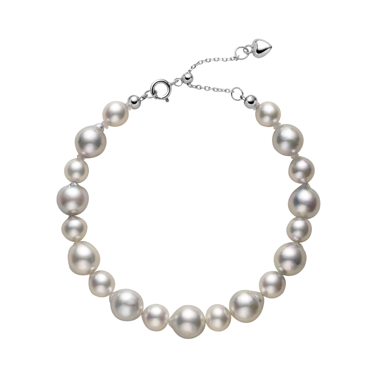 Akoya Baroque Pearl Dreamy Iridescent Luster Bracelet in 925 Sterling Silver - Image 3