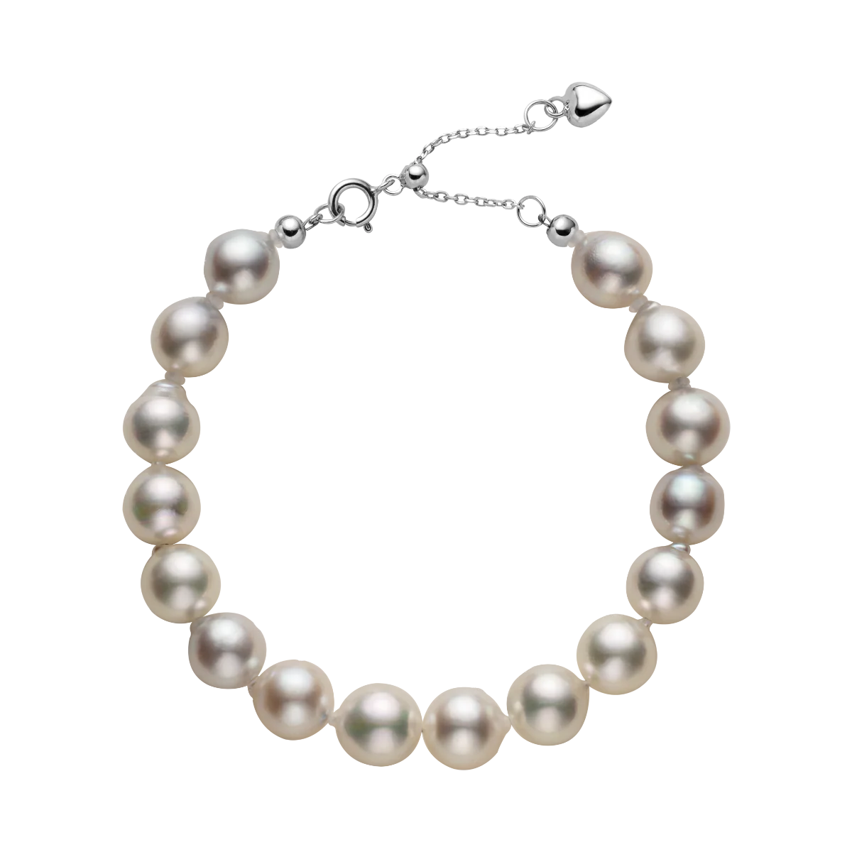 Akoya Baroque Pearl Dreamy Iridescent Luster Bracelet in 925 Sterling Silver - Image 5