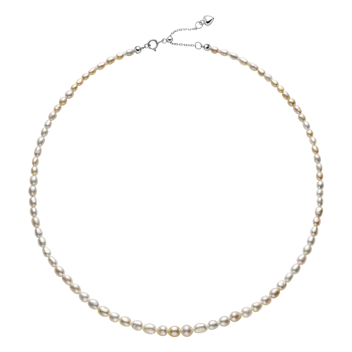Akoya Keshi Pearl Delicate Shimmering Strand Necklace in 925 Sterling Silver