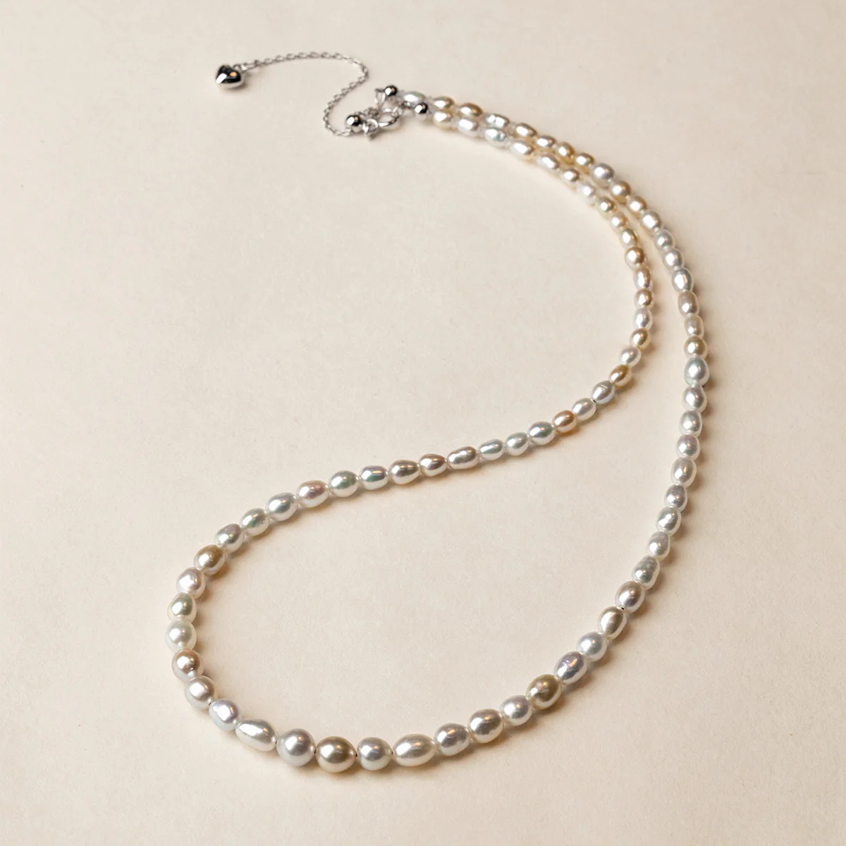 Akoya Keshi Pearl Delicate Shimmering Strand Necklace in 925 Sterling Silver - Image 2