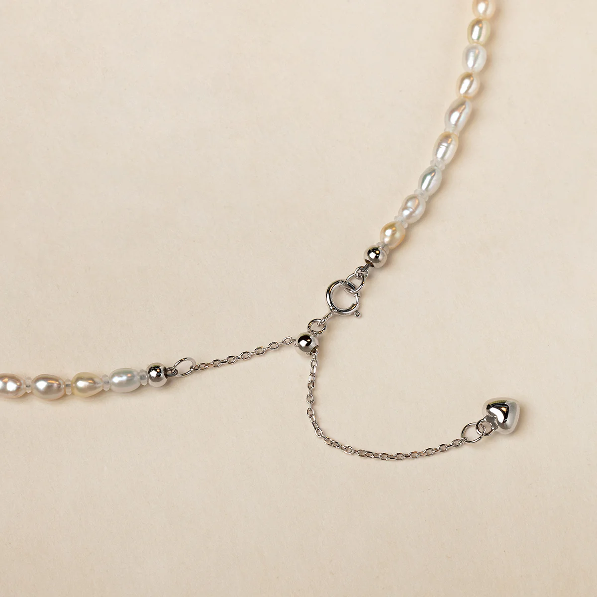 Akoya Keshi Pearl Delicate Shimmering Strand Necklace in 925 Sterling Silver - Image 4