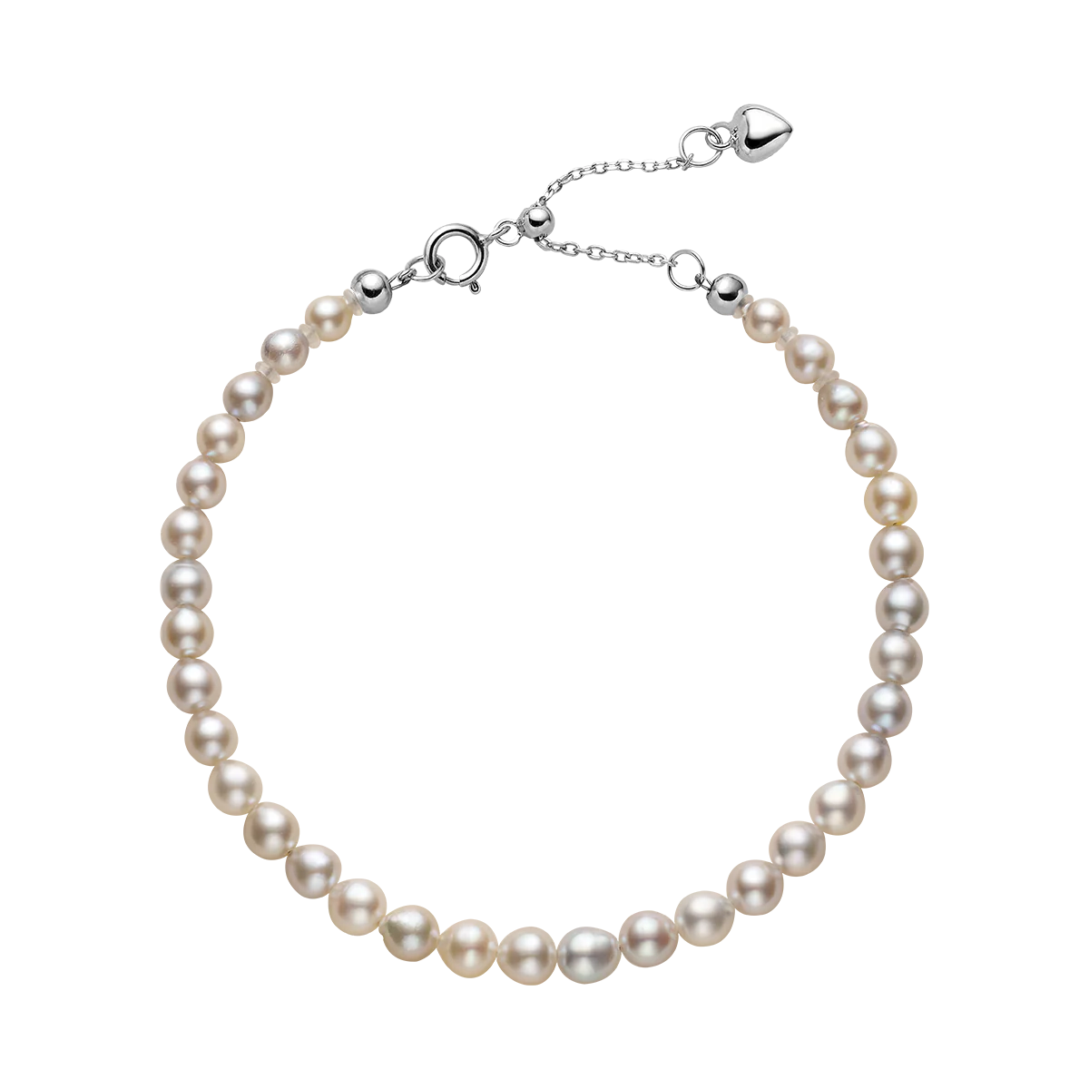 Akoya Multi-Color Baroque Pearl Soft Painterly Bracelet in 925 Sterling Silver