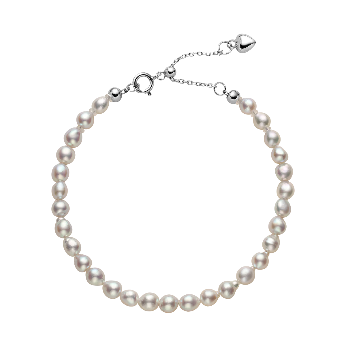Akoya Multi-Color Baroque Pearl Soft Painterly Bracelet in 925 Sterling Silver - Image 3