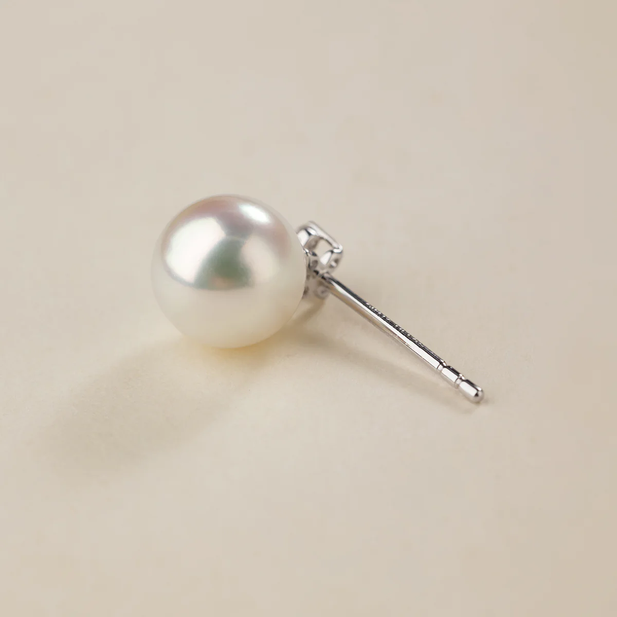 Akoya Pearl 10K White Gold Diamond Clover Stud Earrings - Image 4