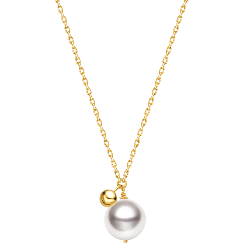 Akoya Pearl 18K Gold Ball Necklace