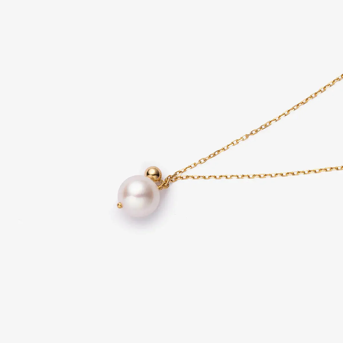 Akoya Pearl 18K Gold Ball Necklace - Image 3