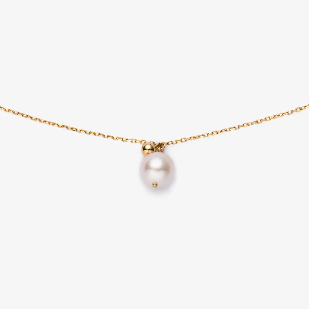 Akoya Pearl 18K Gold Ball Necklace - Image 4