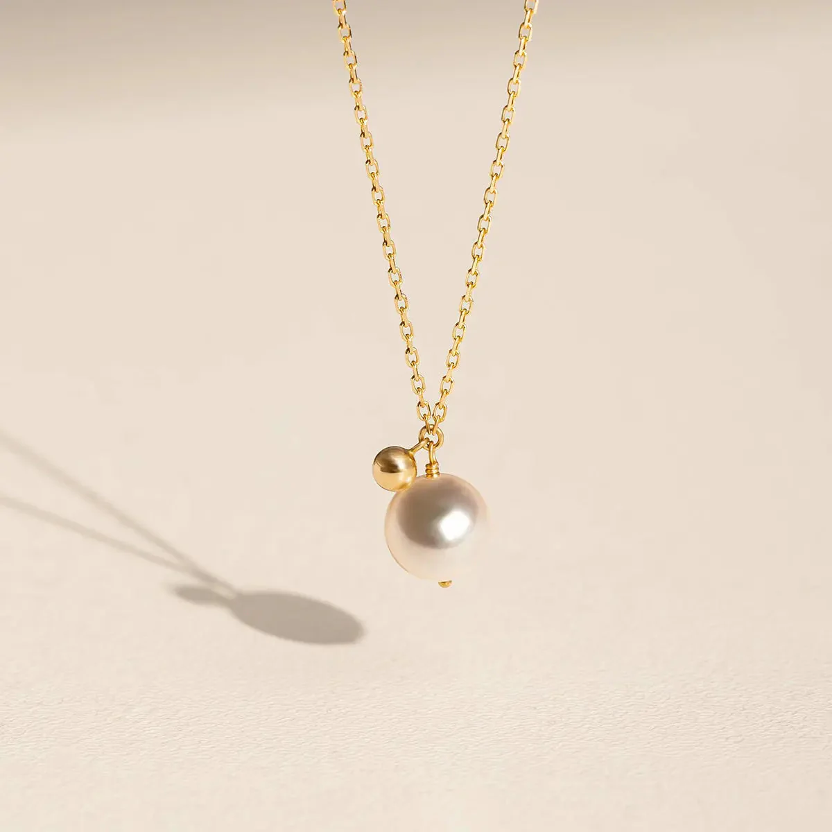 Akoya Pearl 18K Gold Ball Necklace - Image 6
