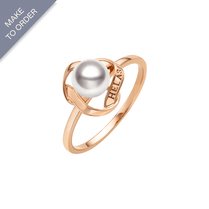 Akoya Pearl 18k Gold Camellia Design Ring