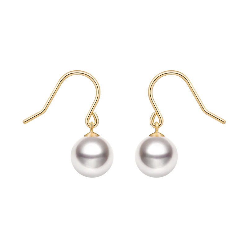 Akoya Pearl 18K Gold Classic Hook Earrings