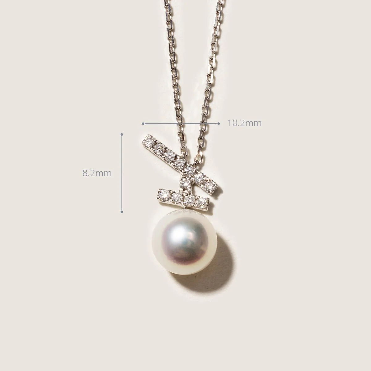 Akoya Pearl 18K Gold Diamonds Sparkle Flying Necklace - Image 3