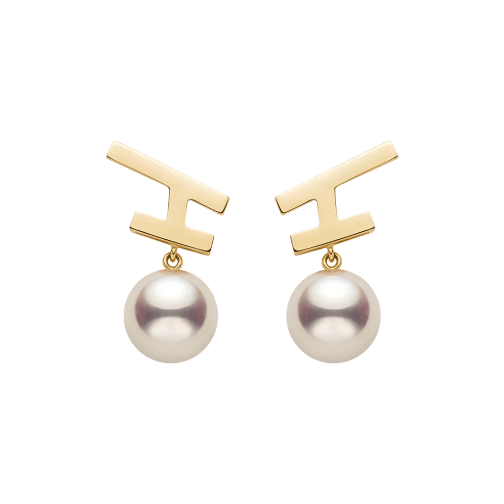 Akoya Pearl 18K Gold Fashion Flying Earrings