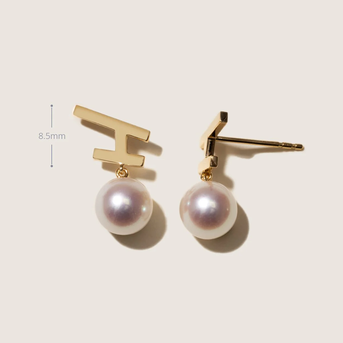 Akoya Pearl 18K Gold Fashion Flying Earrings - Image 4