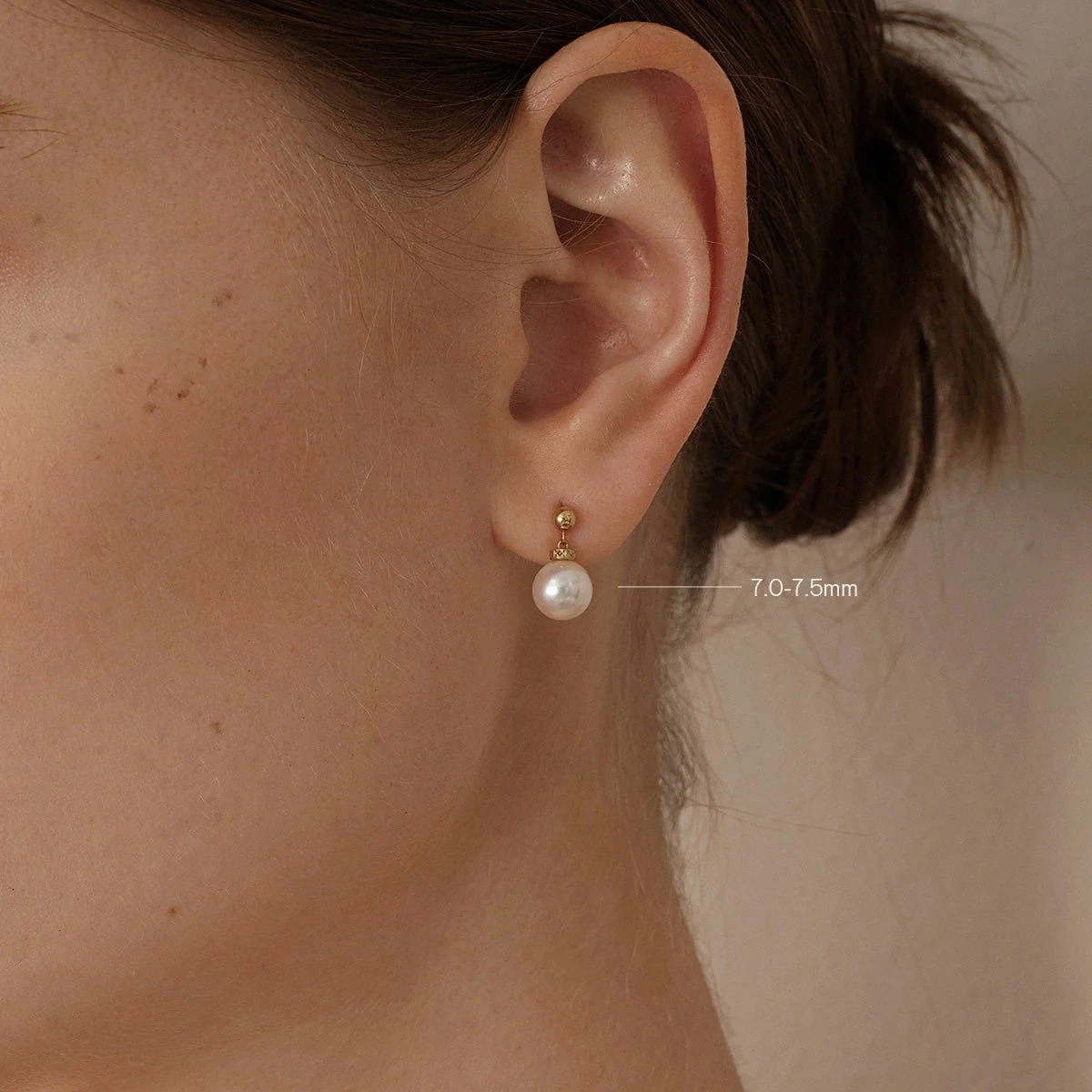 Akoya Pearl 18K Gold Italian Stud Earrings - Image 2