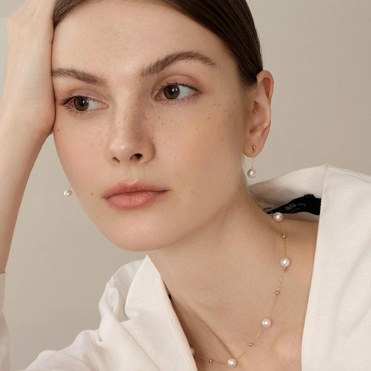 Akoya Pearl 18K Gold Long Stud Earrings - Image 11