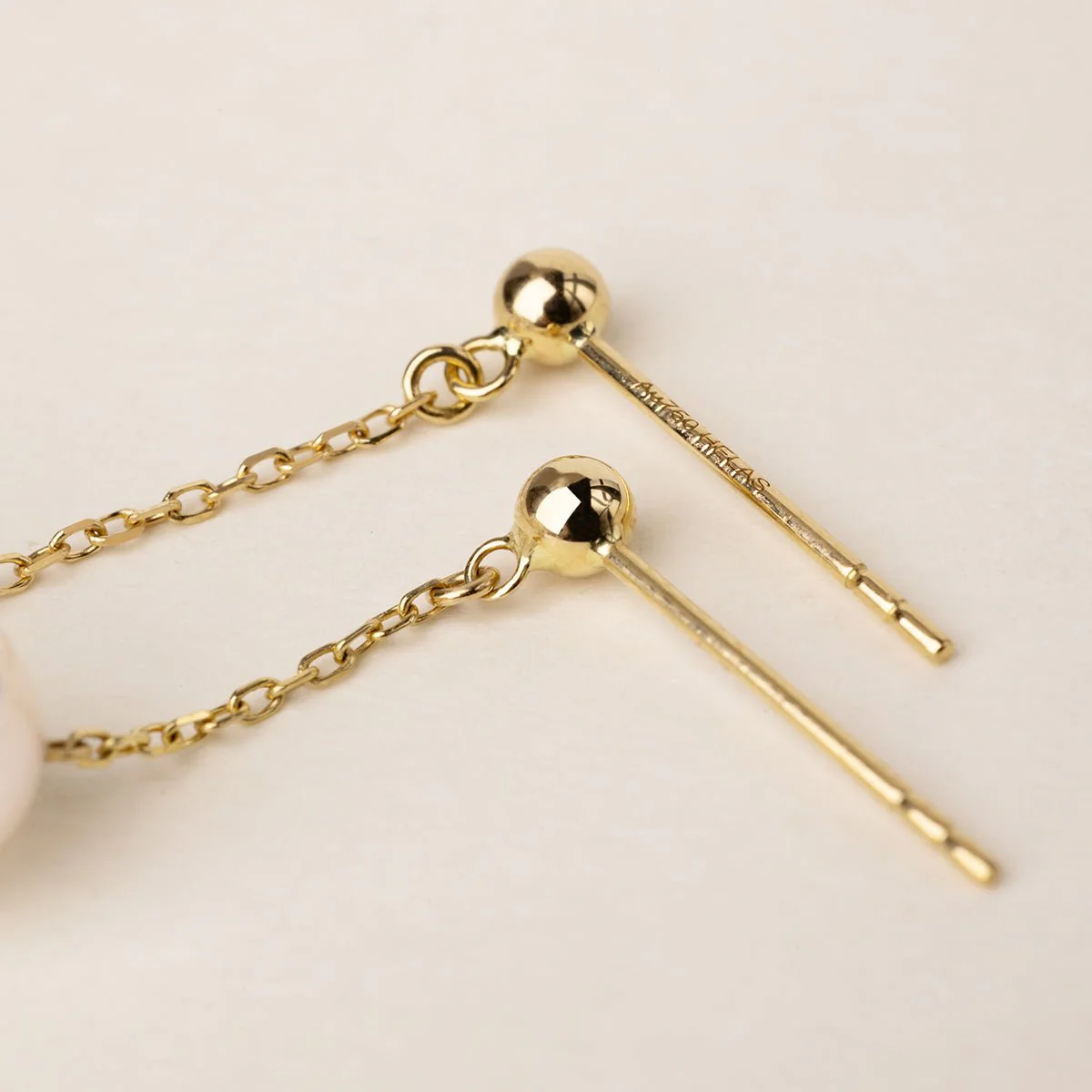 Akoya Pearl 18K Gold Long Stud Earrings - Image 16