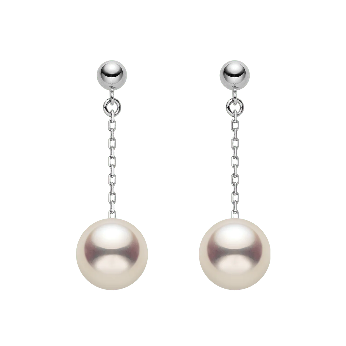 Akoya Pearl 18K Gold Long Stud Earrings - Image 5