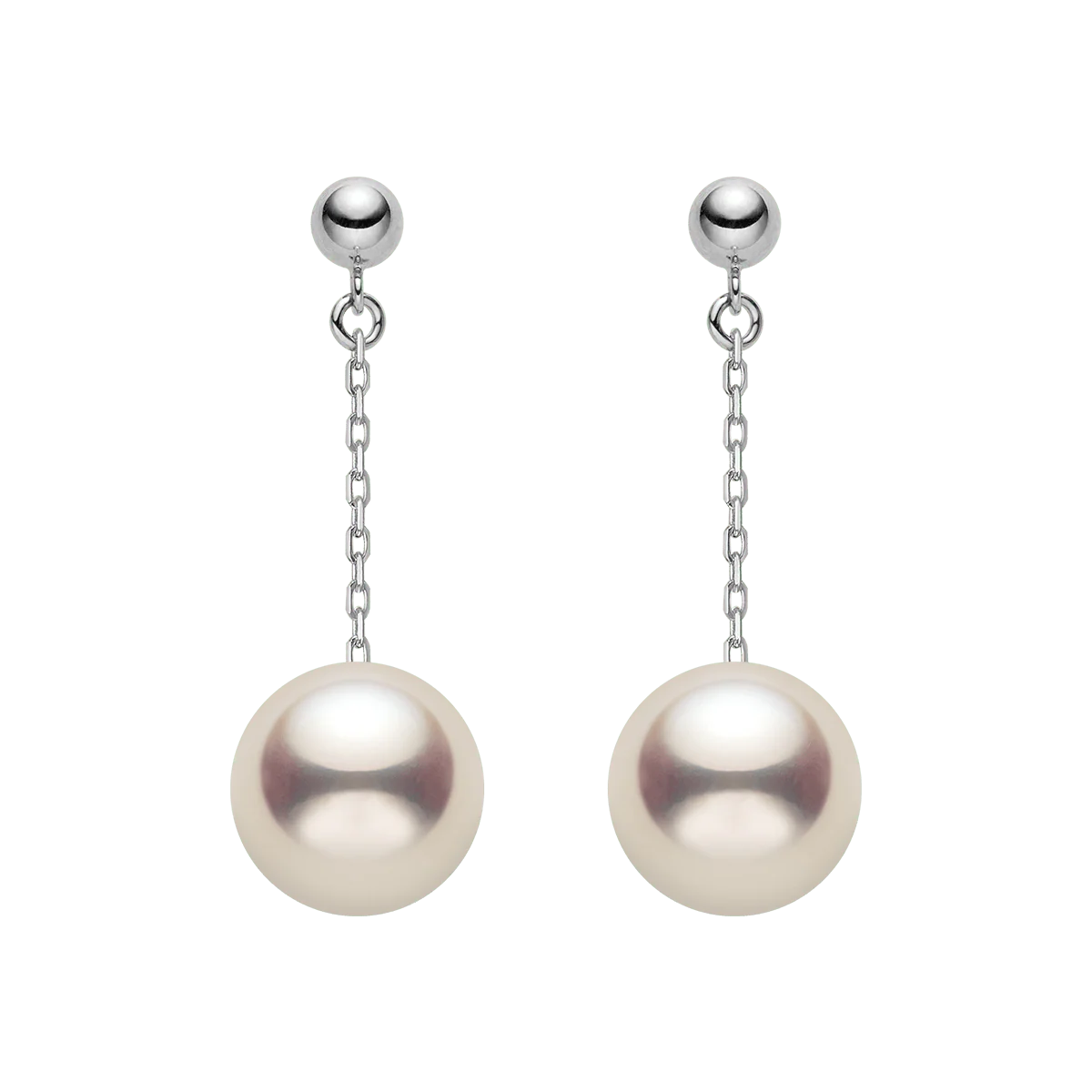 Akoya Pearl 18K Gold Long Stud Earrings - Image 7