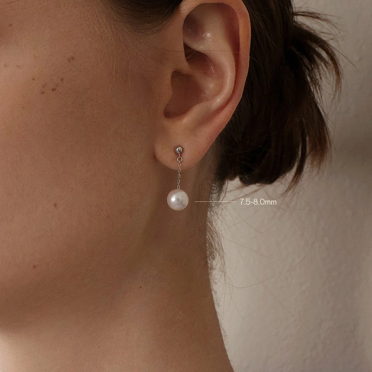Akoya Pearl 18K Gold Long Stud Earrings - Image 8