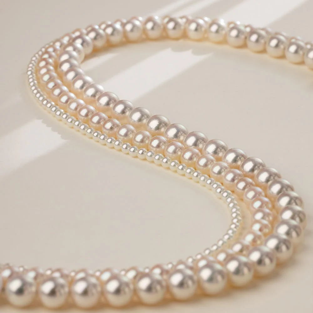 Akoya Pearl 18K Gold Lustre Classic Strand Necklace - Image 7
