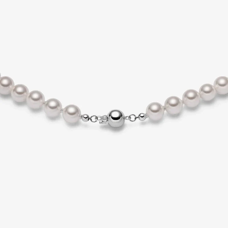 Akoya Pearl Beaded 18K Diamonds Sycamore Leaves Necklace - Image 5