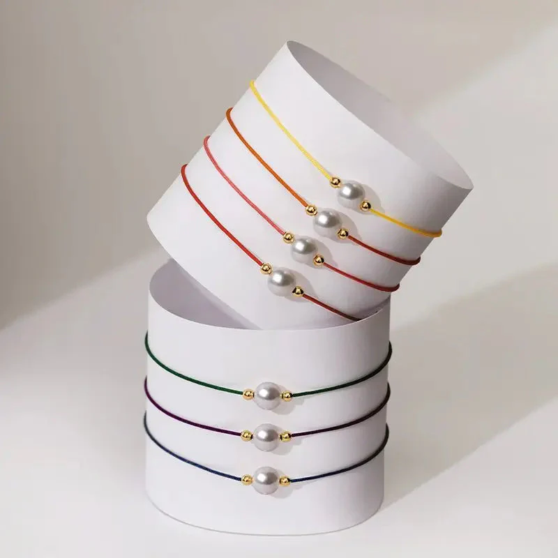 Akoya Saltwater Pearl 18K Gold String Bracelet - Image 10