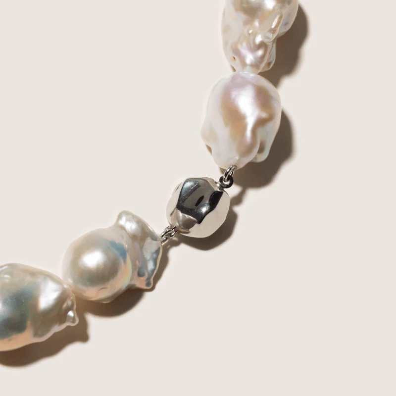Aurora Freshwater Baroque Pearl 925 Silver Empress Strand Necklace - Image 6