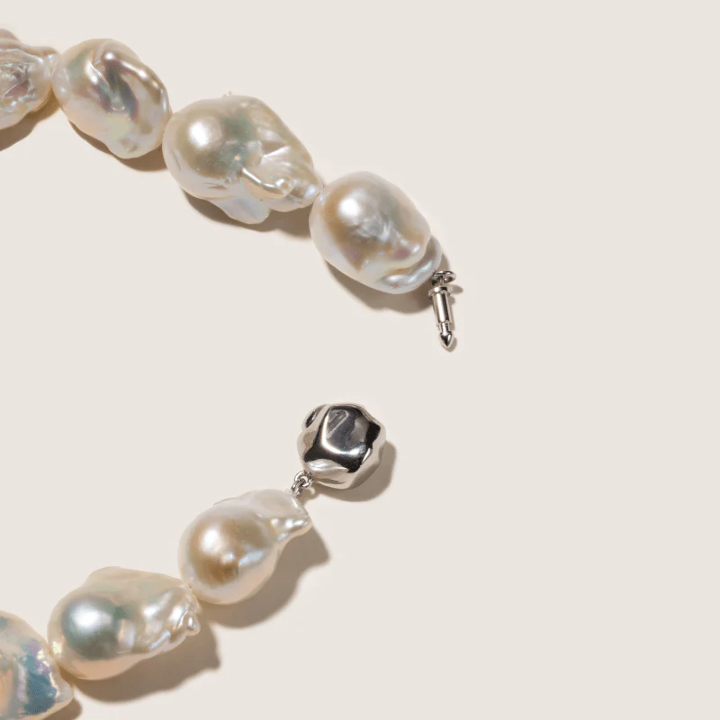 Aurora Freshwater Baroque Pearl 925 Silver Empress Strand Necklace - Image 8
