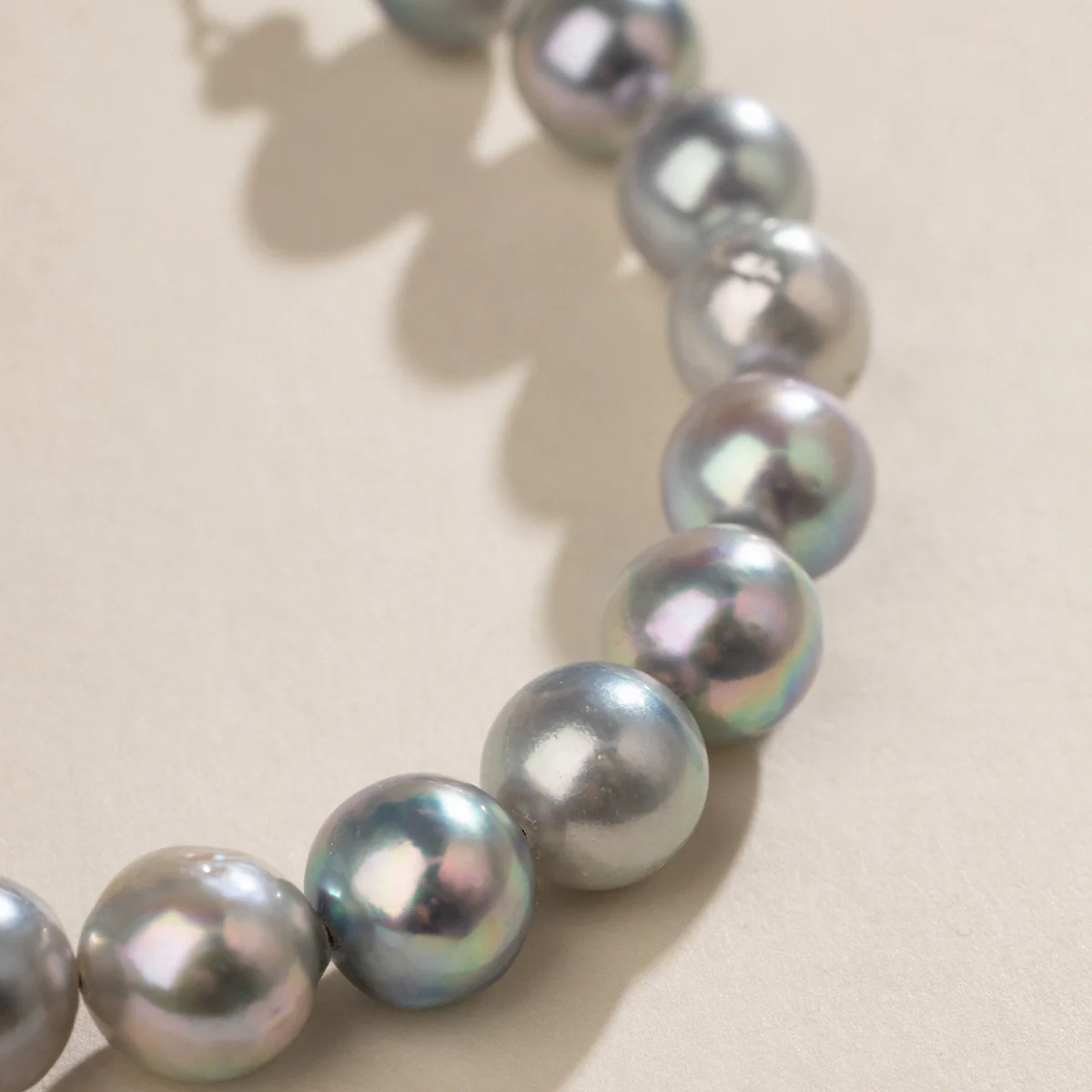 Baroque Akoya Pearl 925 Sterling Silver Heart Clasp Slate Blue Bracelet - Image 2