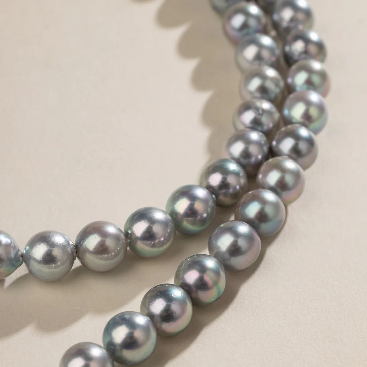Baroque Akoya Pearl 925 Sterling Silver Heart Clasp Slate Blue Necklace - Image 3