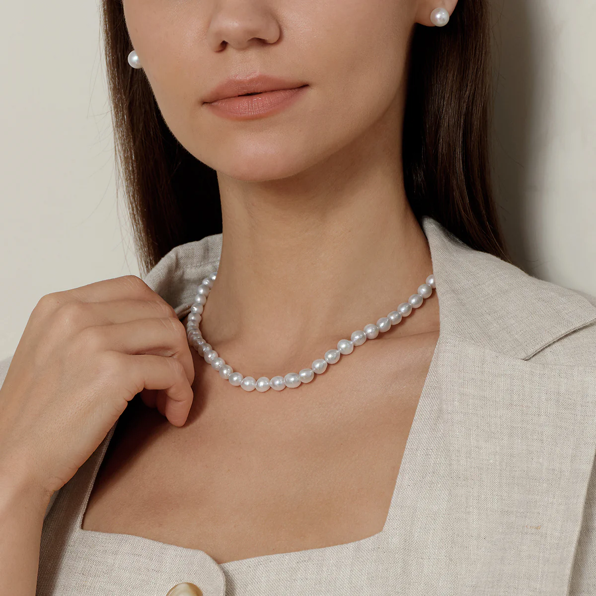 Baroque Freshwater Pearl Teardrop Strand Necklace in 925 Sterling Silver - Image 4