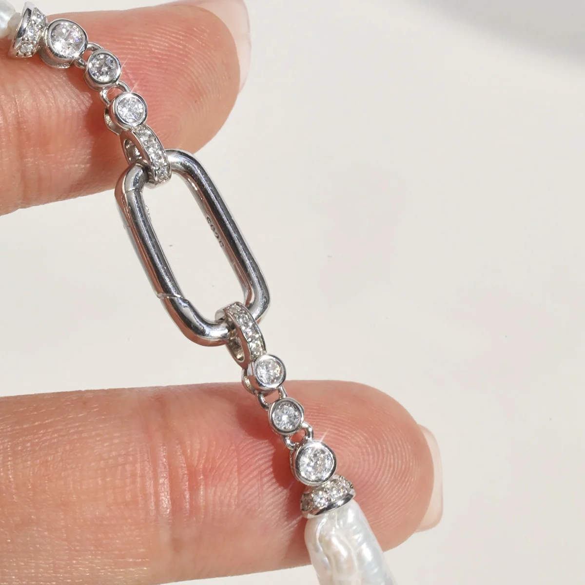 Baroque Nucleated Freshwater Pearl Strand Necklace in 925 Sterling Silver - Image 5